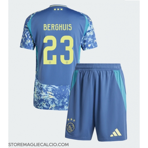 Ajax Steven Berghuis #23 Maglia Gara Trasferta Repliche 2024-25 Bambino Maniche Corte Ajax Steven Berghuis #23 Maglia Gara Trasferta Repliche 2024-25 Bambino Maniche Corte